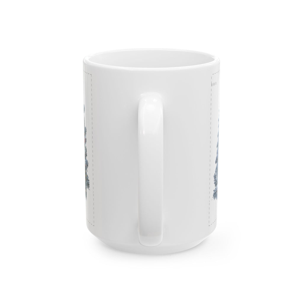 Reindeer in Snowy Village Mug | Winter Night Christmas Scene