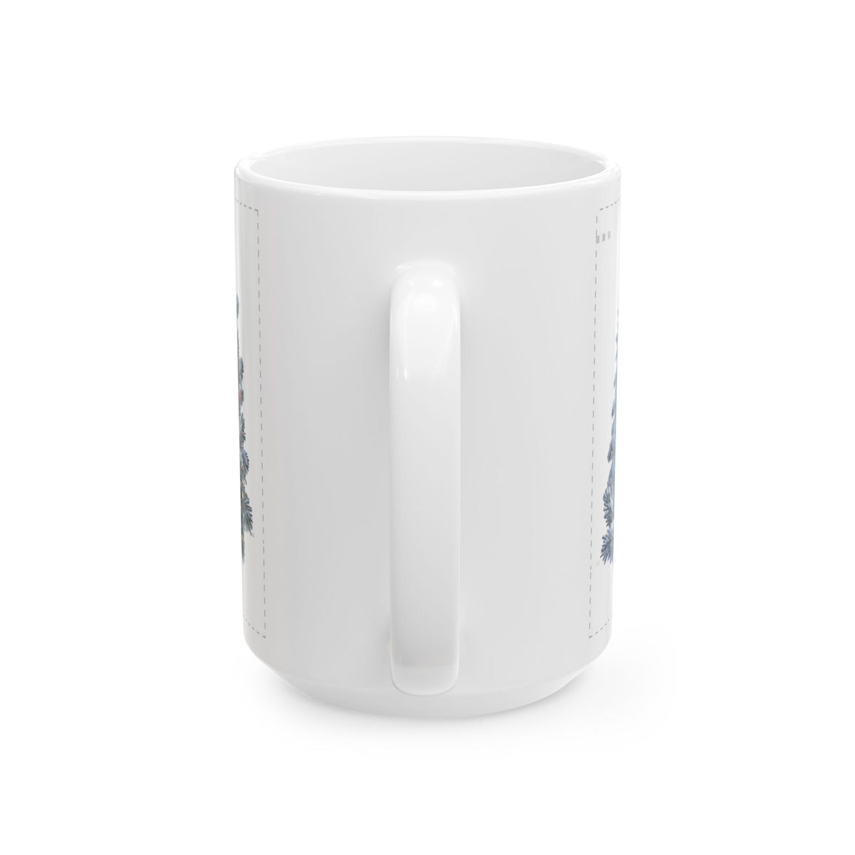 Reindeer in Snowy Village Mug | Winter Night Christmas Scene