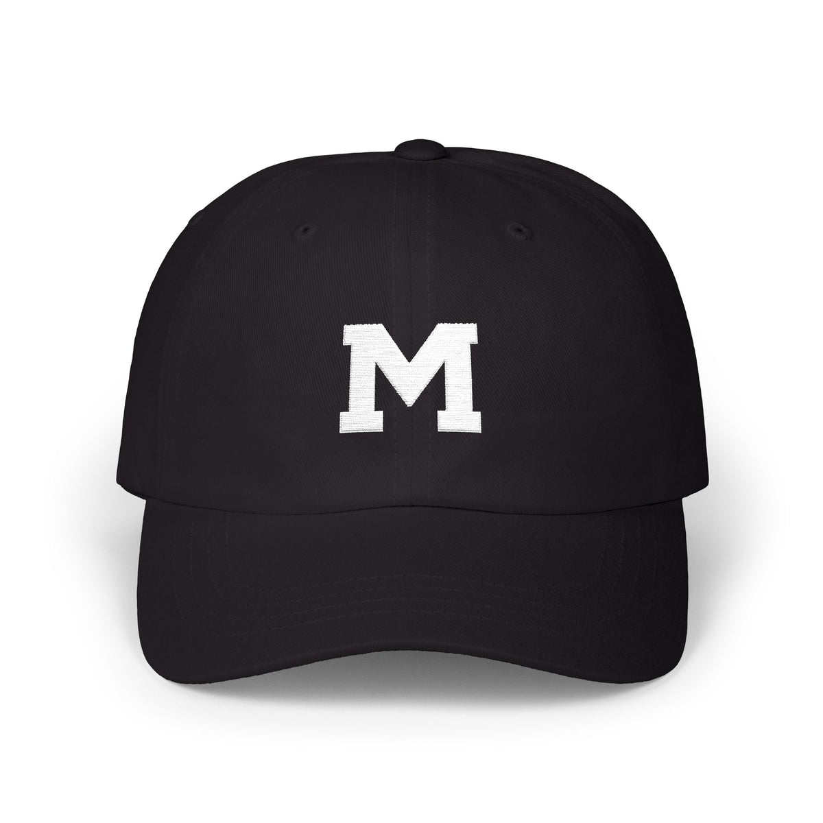 Monogram M Dad Cap — Classic Embroidered Initial Baseball Hat