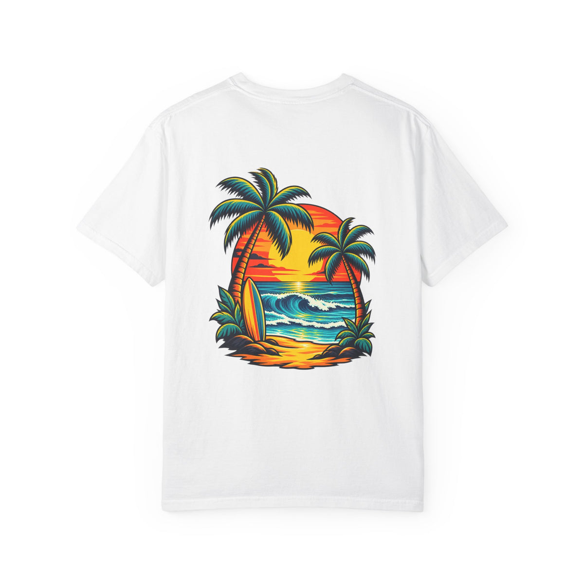 T-Shirt — Sunset Surf Palm Tree Beach Graphic Tee