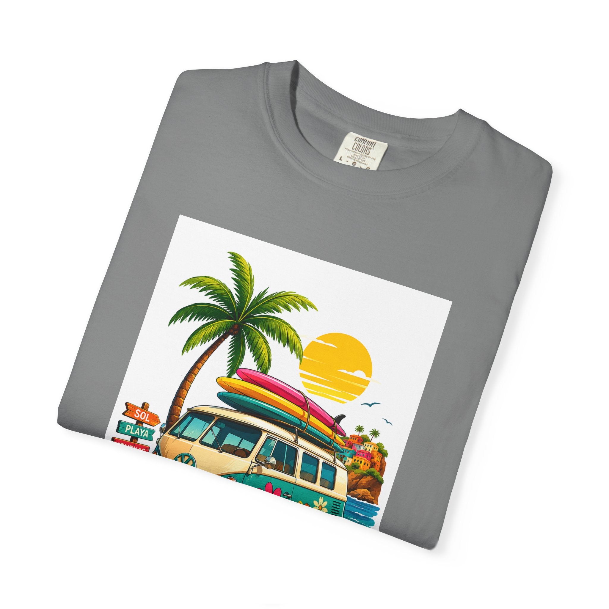 Vintage Surf Van T-Shirt — Tropical Beach Camper Graphic Tee