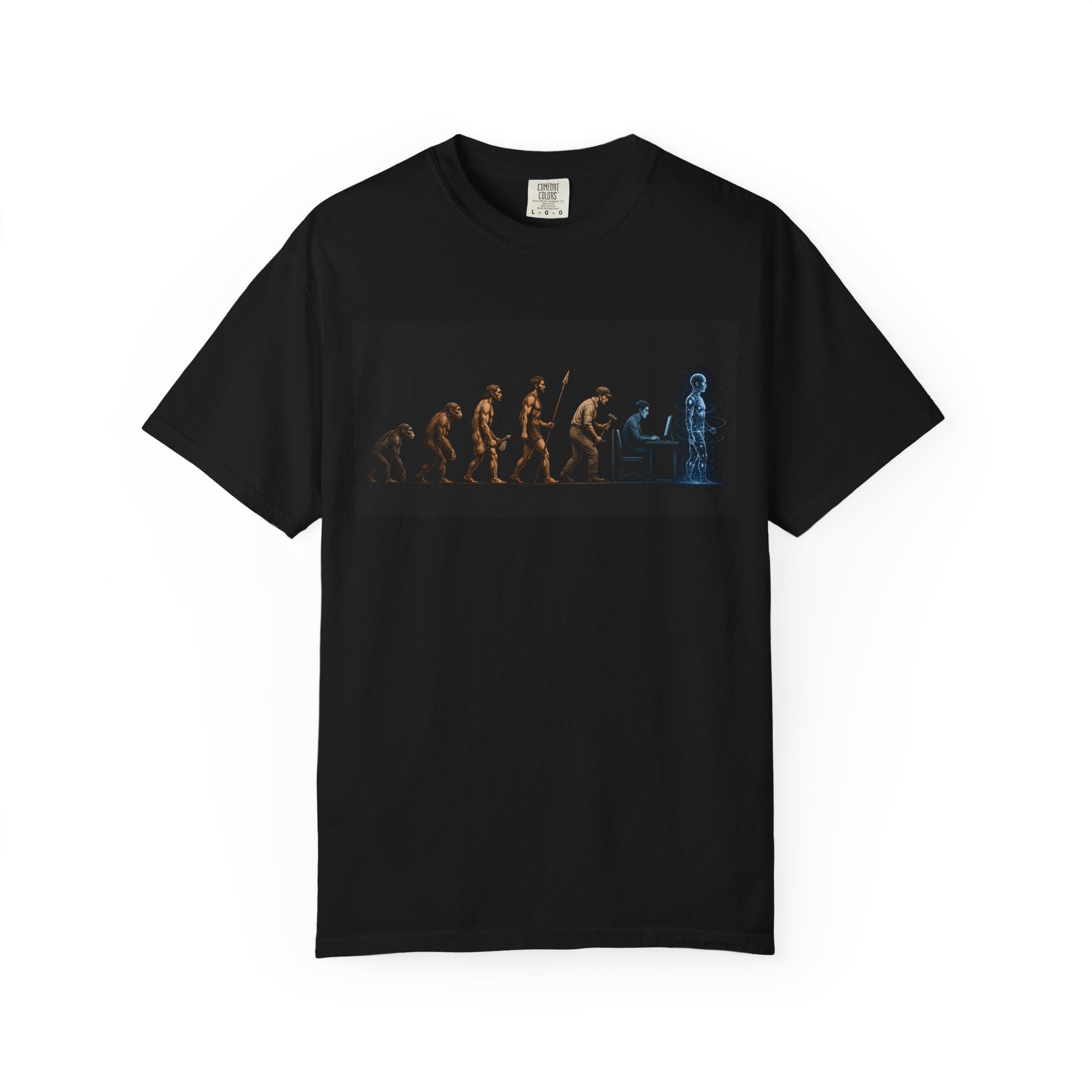 Evolution to Robot T-shirt | Human to Android Progression Graphic