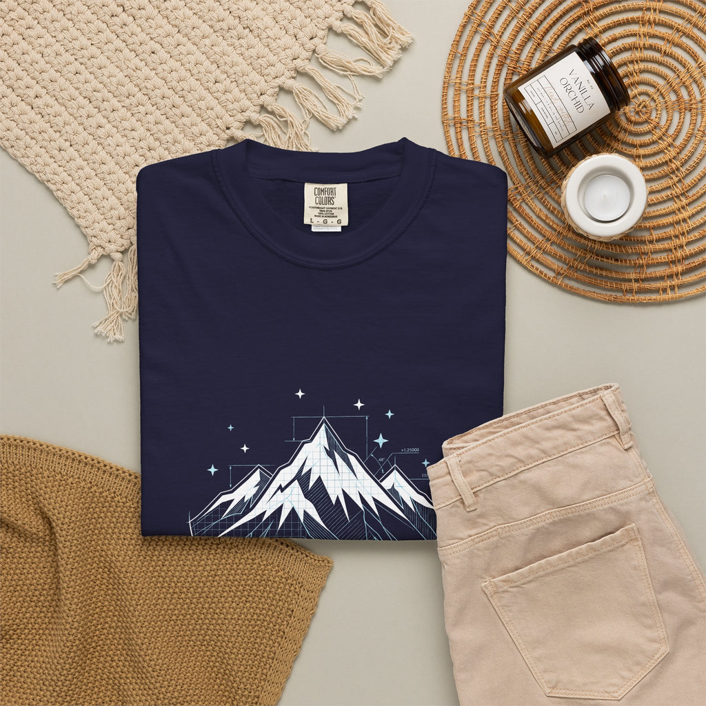 Minimal Mountain Illustration T-shirt | Snowy Peak Graphic
