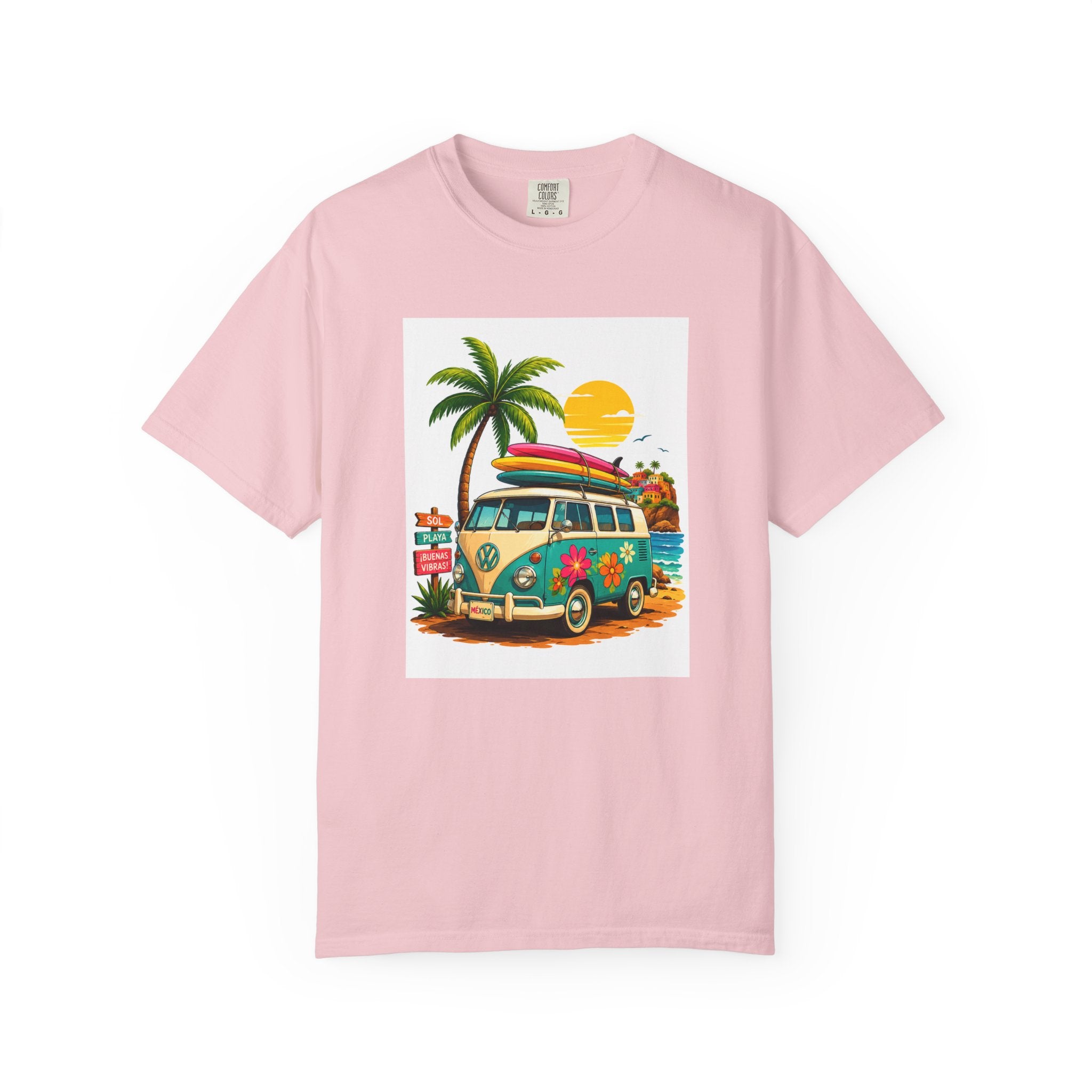 Vintage Surf Van T-Shirt — Tropical Beach Camper Graphic Tee