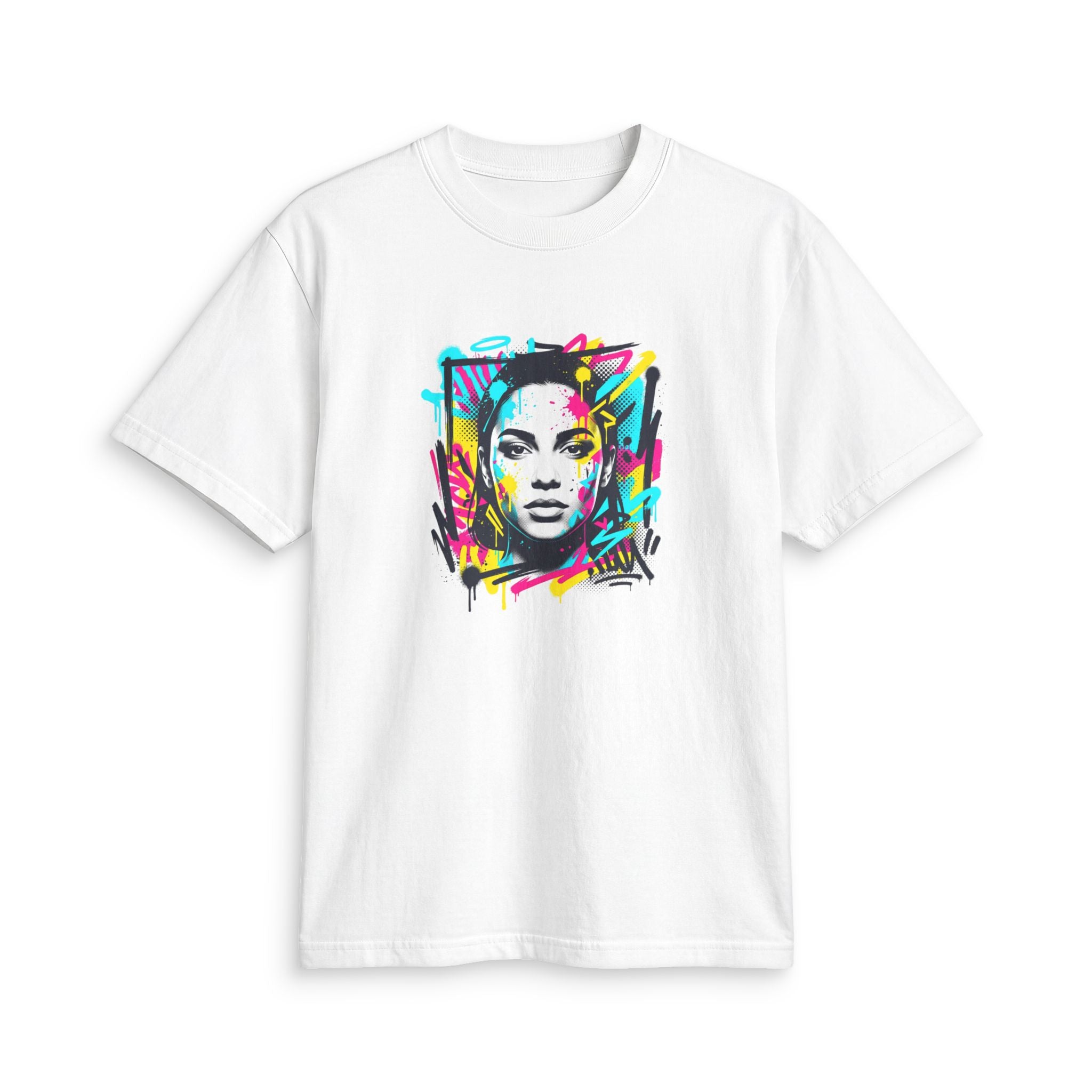 Colorful Pop Art Face Unisex T-Shirt | Abstract Graffiti Portrait Tee