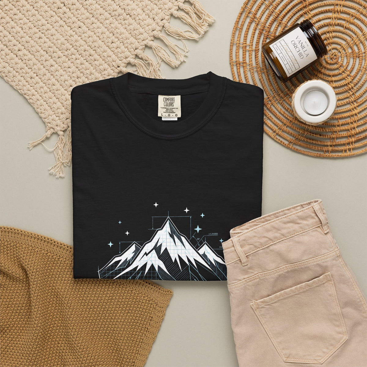 Minimal Mountain Illustration T-shirt | Snowy Peak Graphic