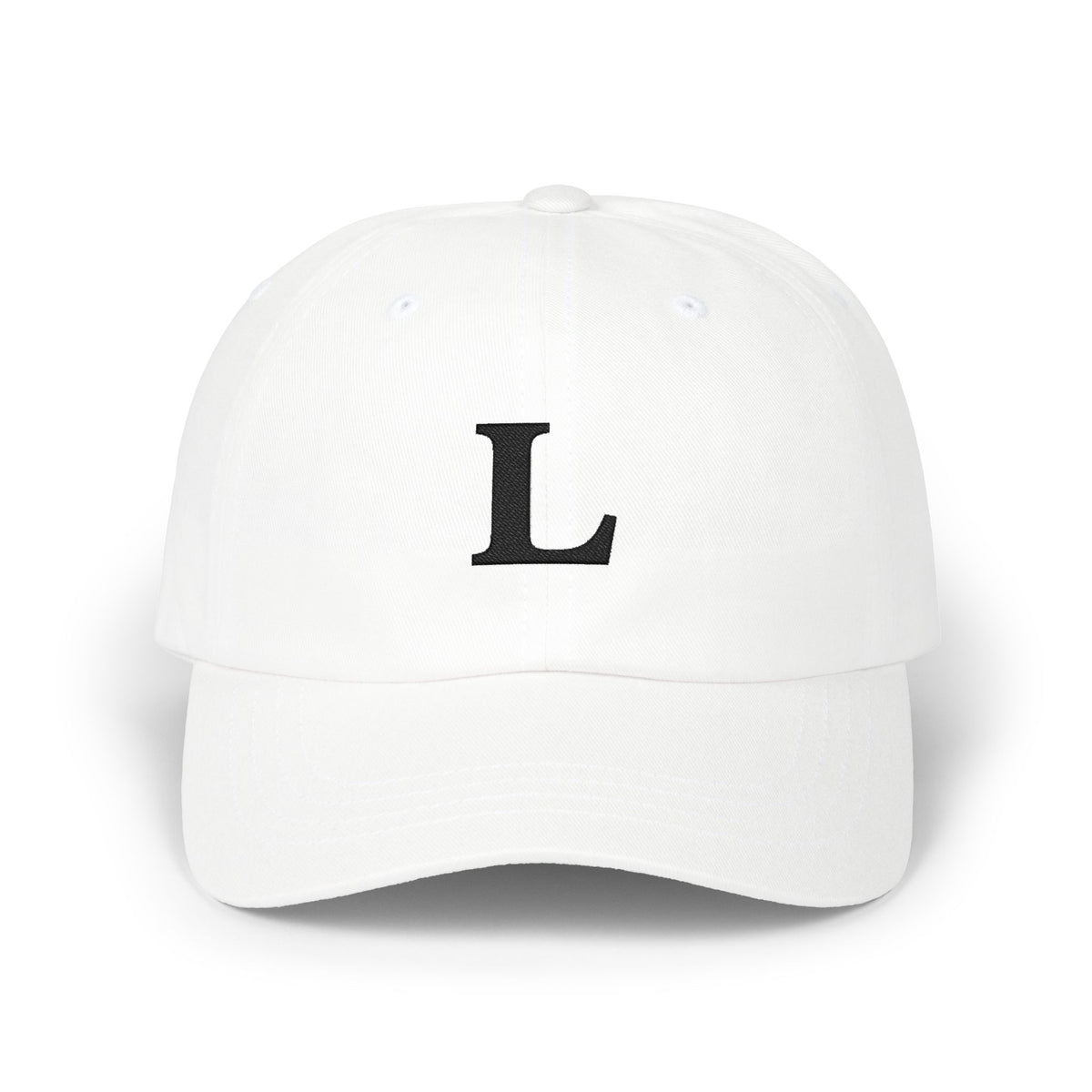 Black Letter L Embroidered Cap