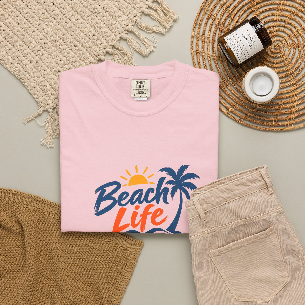 Beach Life T-Shirt — Palm Tree Sunset Graphic Tee