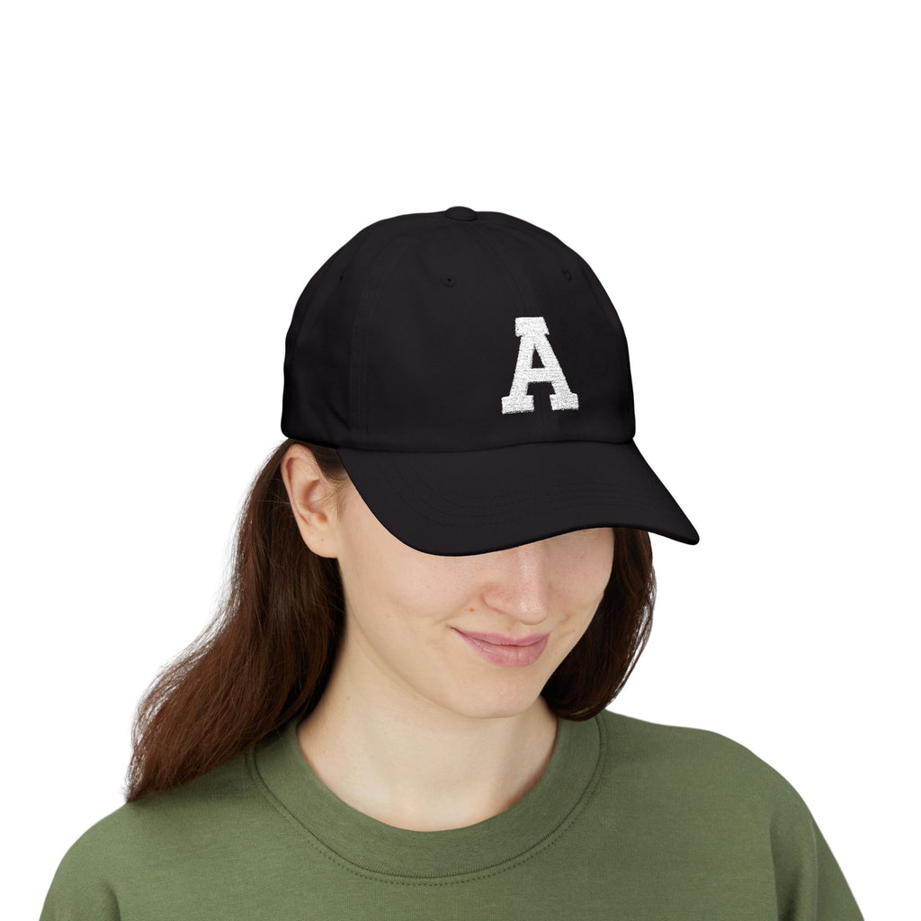 Distressed Letter A Classic Dad Cap | Monogram Baseball Hat, Embroidered Initial