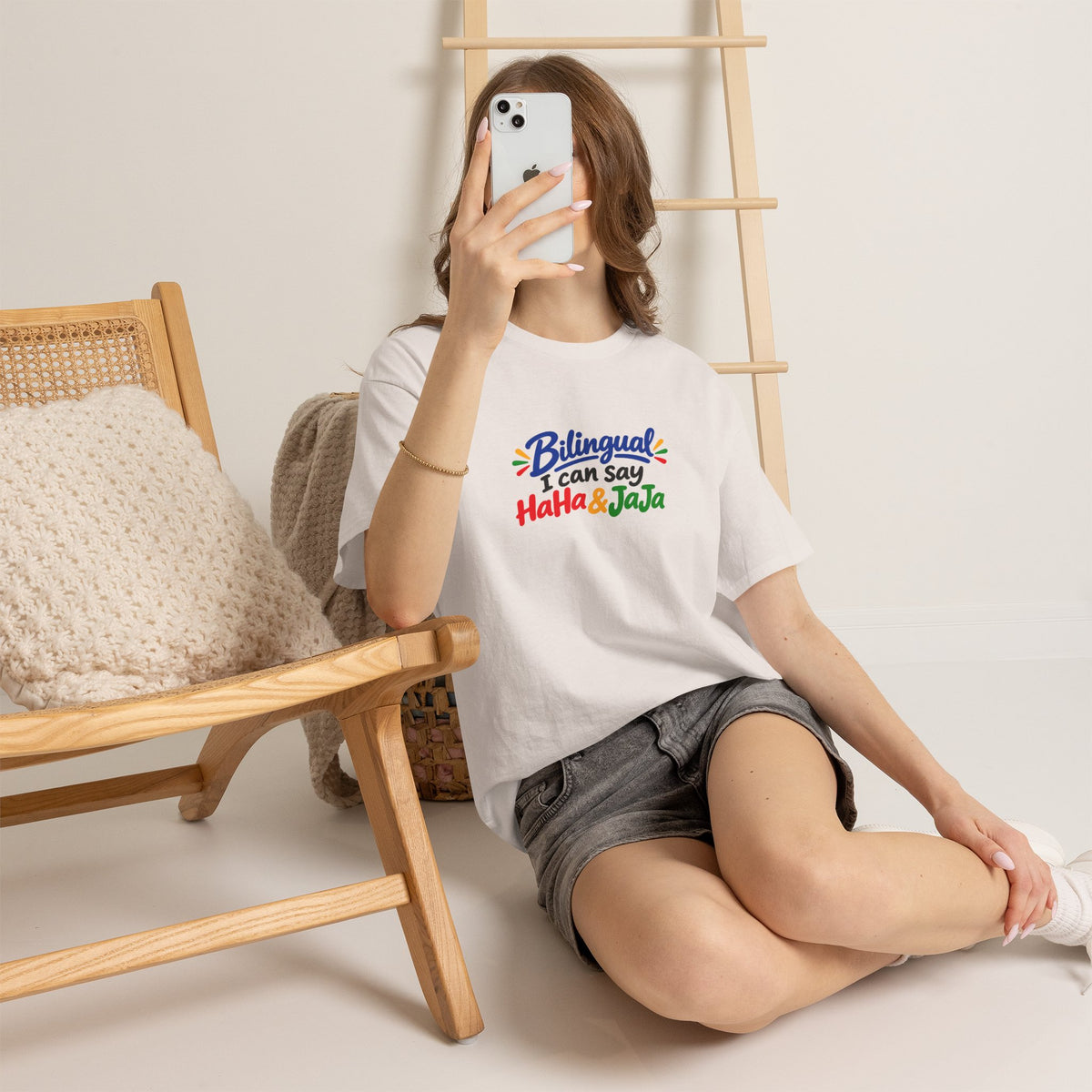 Bilingual I Can Say Haha & Jaja T-Shirt | Funny Language Humor Tee