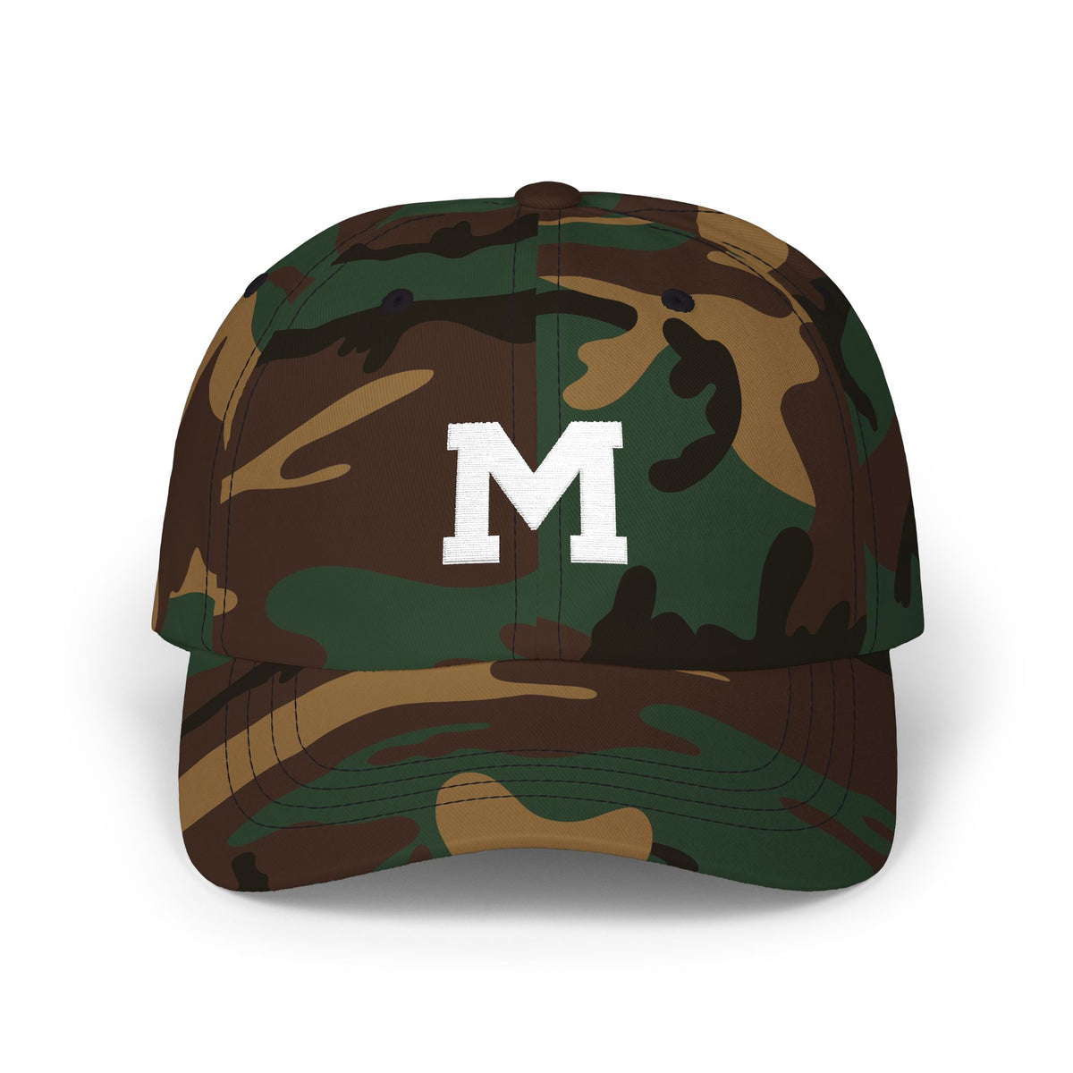 Monogram M Dad Cap — Classic Embroidered Initial Baseball Hat