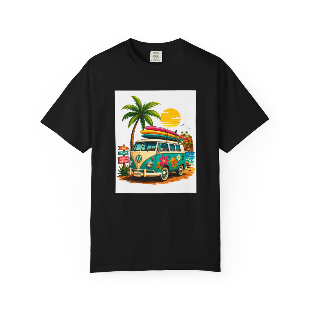 Vintage Surf Van T-Shirt — Tropical Beach Camper Graphic Tee