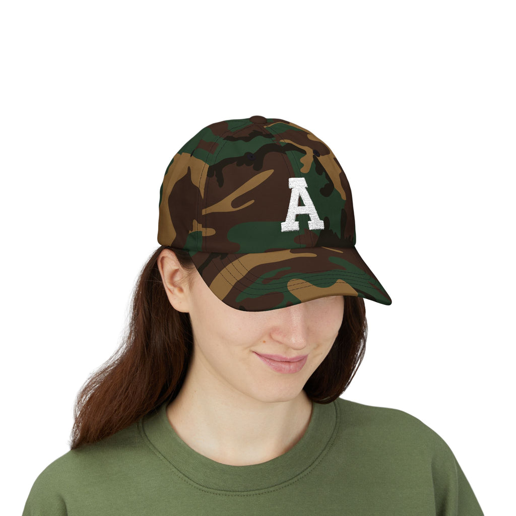 Distressed Letter A Classic Dad Cap | Monogram Baseball Hat, Embroidered Initial