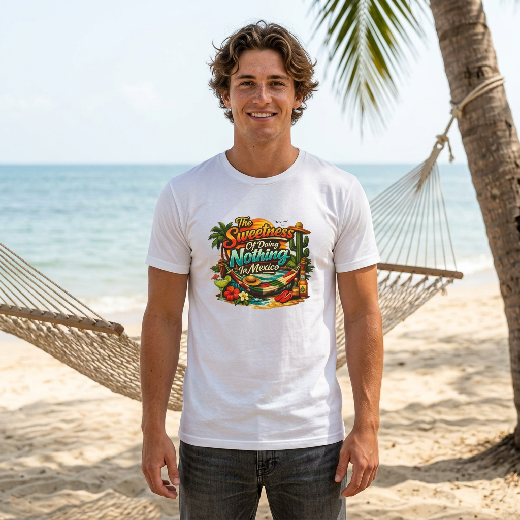 Mexico Vacation T-Shirt — "The Sweetness of Doing Nothing in Mexico" Tropical Graphic Tee