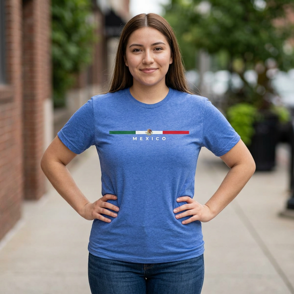 Mexico Flag Stripe T-Shirt – Minimal Mexican Pride Tee