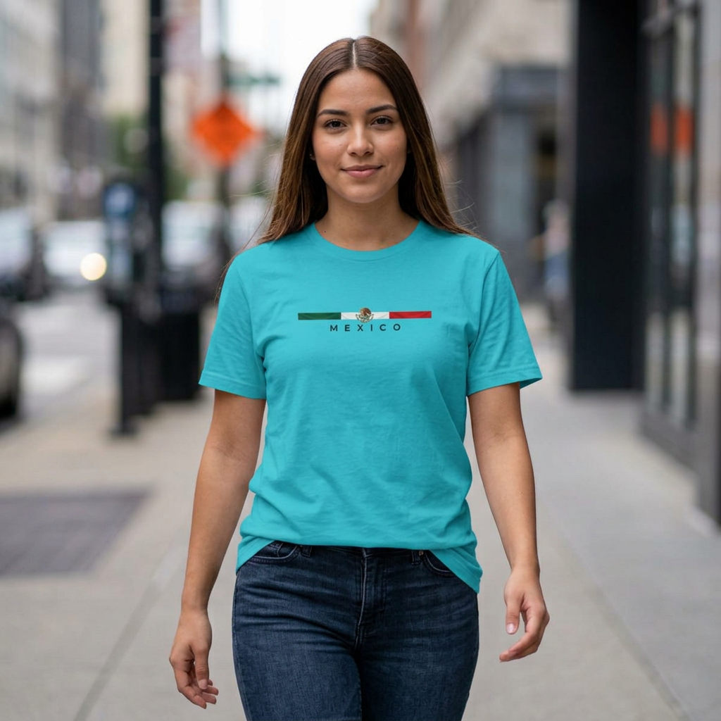 Mexico Flag Stripe T‑Shirt — Minimal Mexican Pride Tee