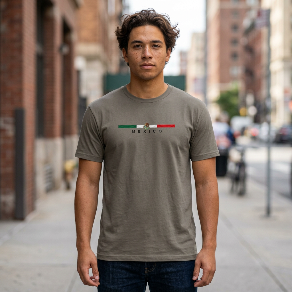 Mexico Flag Stripe T‑Shirt — Minimal Mexican Pride Tee