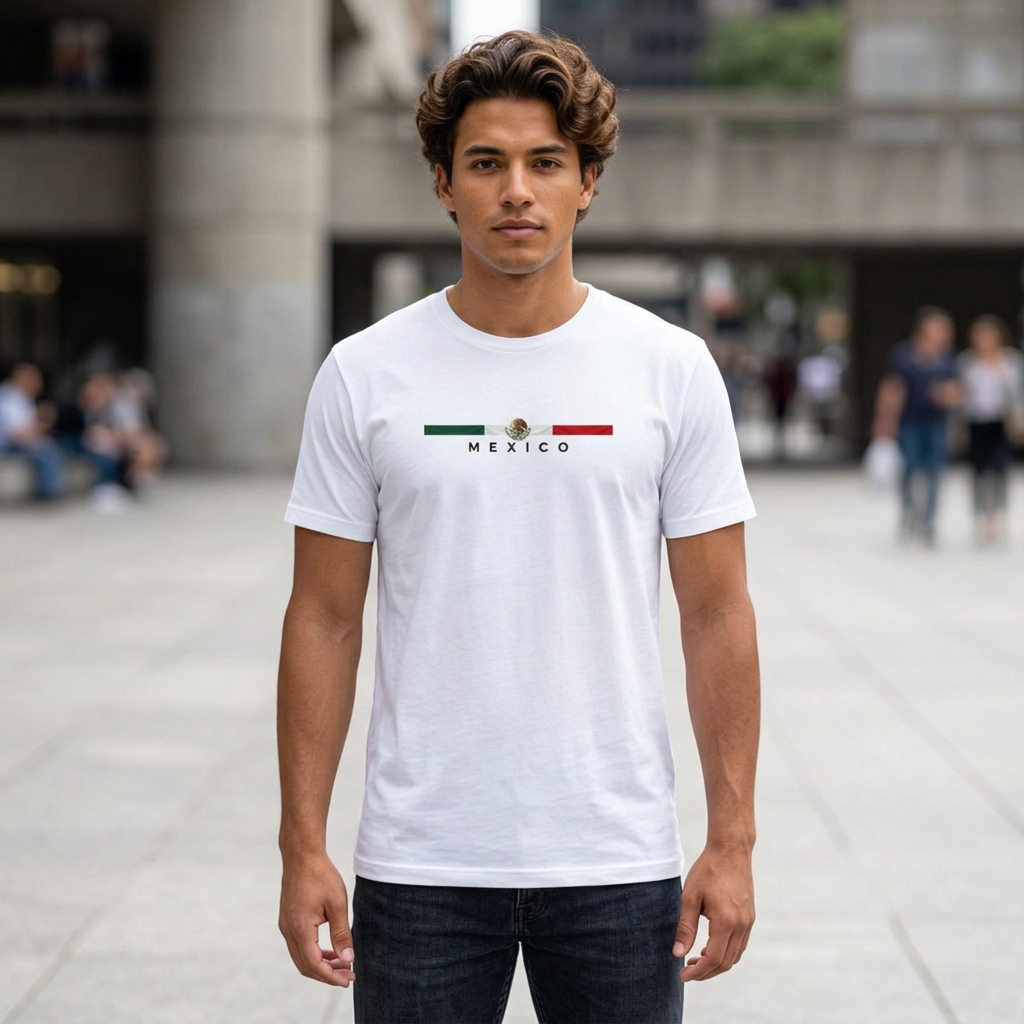 Mexico Flag Stripe T‑Shirt — Minimal Mexican Pride Tee