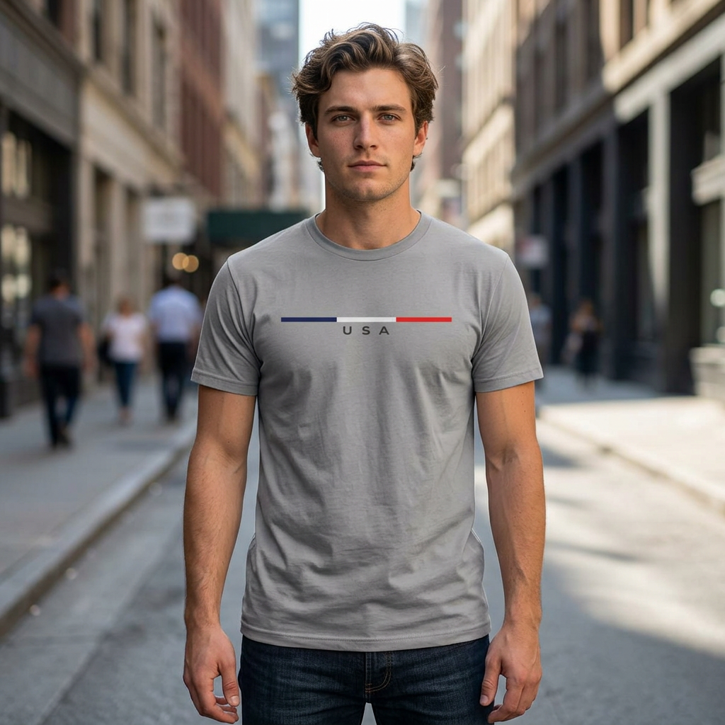 USA Design Stripe Tee