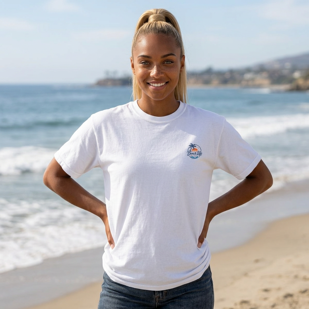 T-Shirt — Sunset Surf Palm Tree Beach Graphic Tee