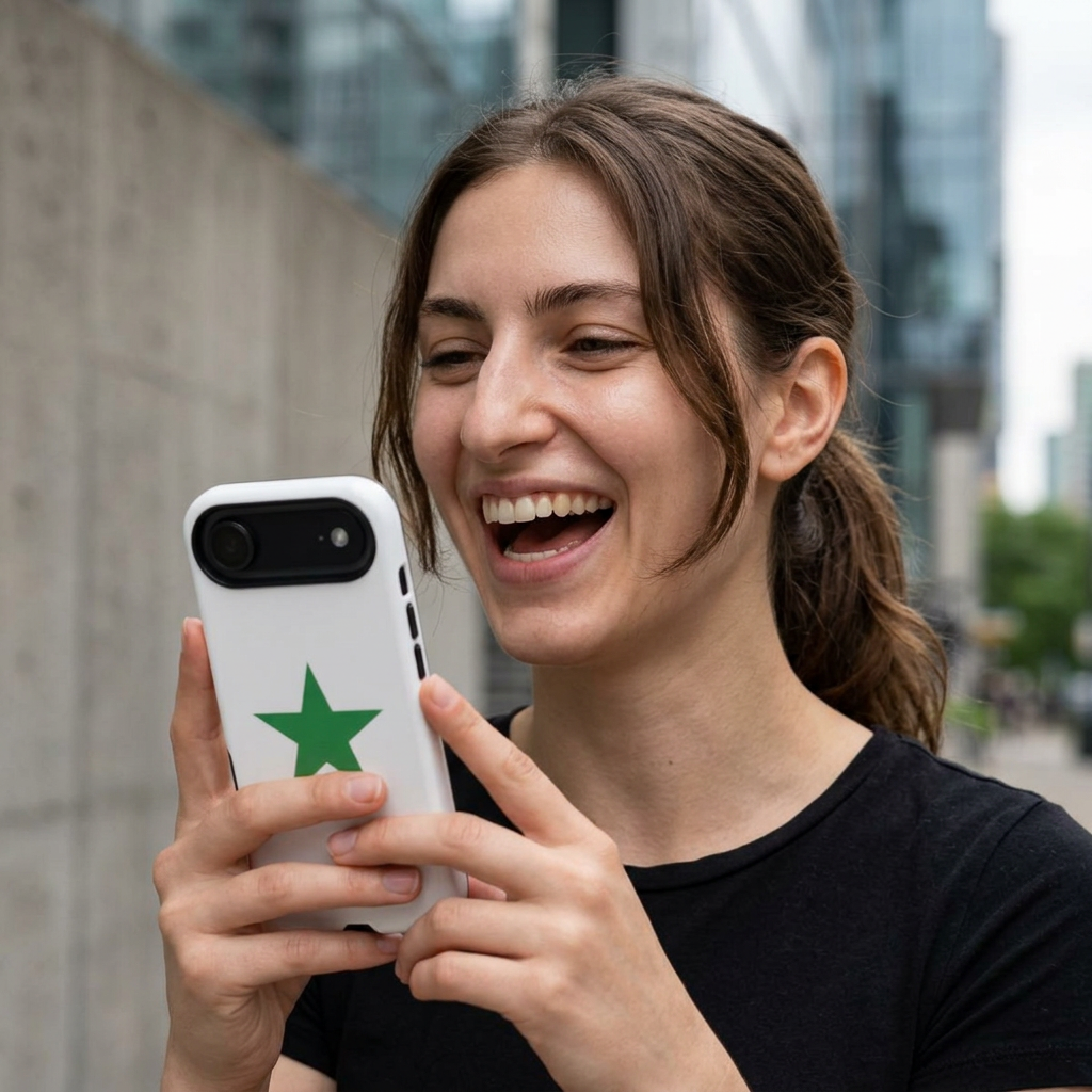 Tough Phone Case — Minimal Green Star Protective Cover