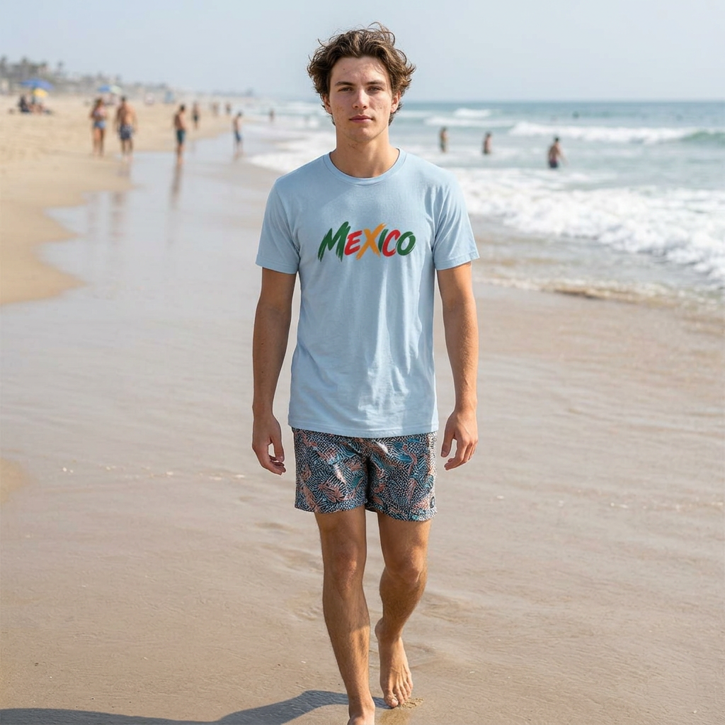 Mexico Script Logo Tee | Mexican Flag Colors, Pride T-Shirt