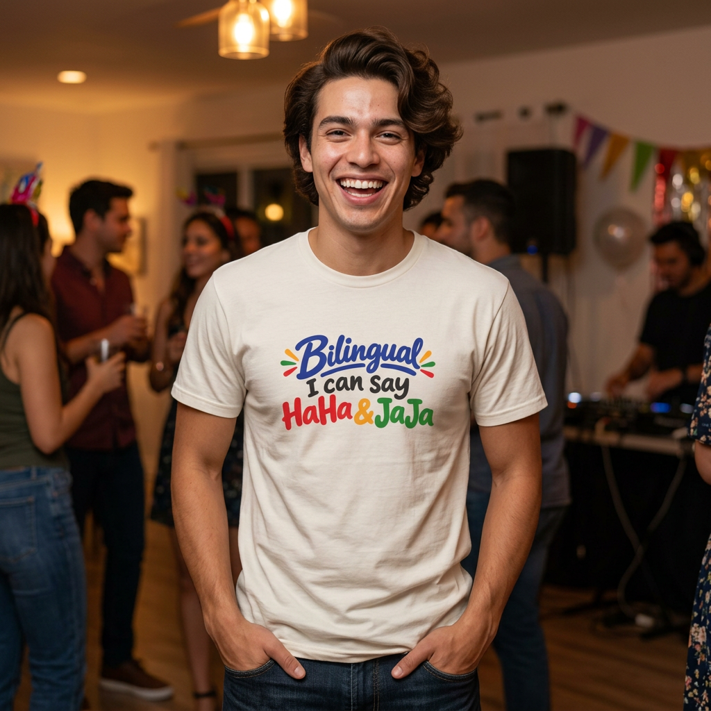 Bilingual I Can Say Haha & Jaja T-Shirt | Funny Language Humor Tee