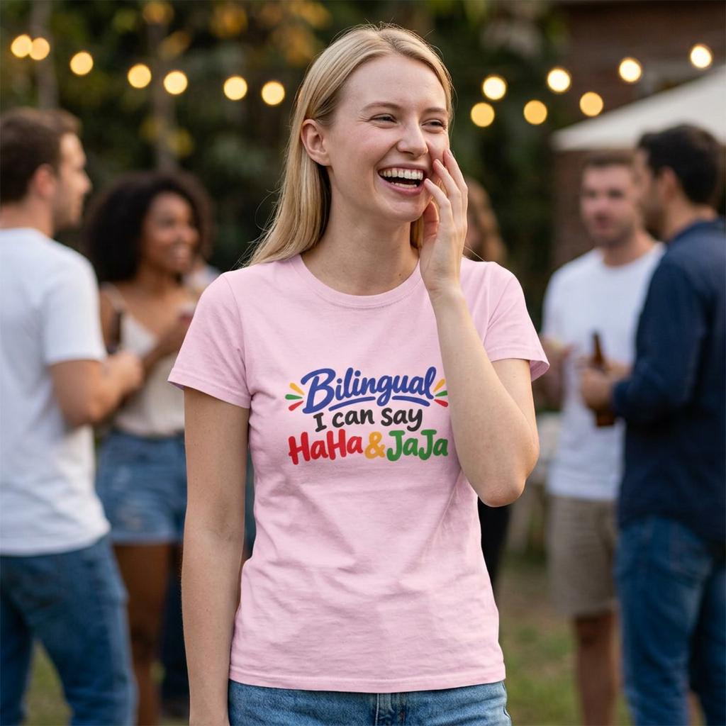Bilingual I Can Say Haha & Jaja T-Shirt | Funny Language Humor Tee