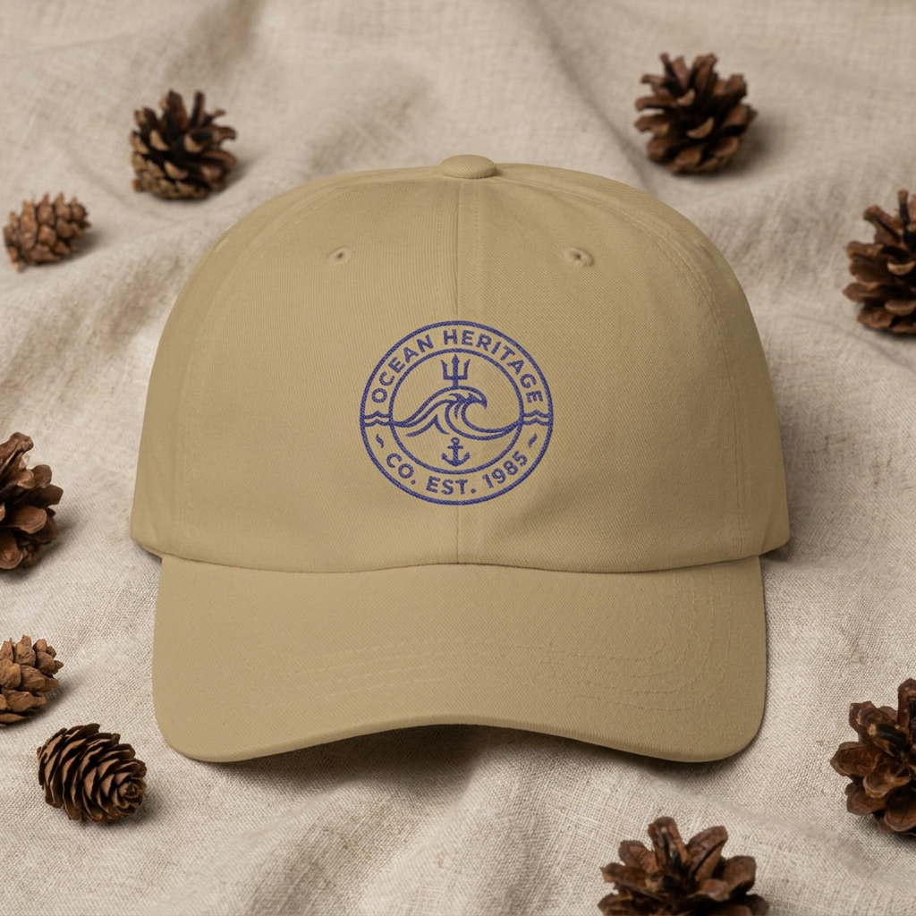 Ocean Heritage wave logo Cap | embroidered nautical dad hat