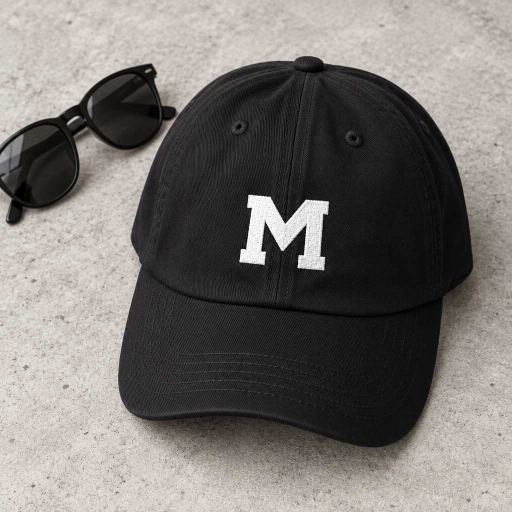 Monogram M Dad Cap — Classic Embroidered Initial Baseball Hat