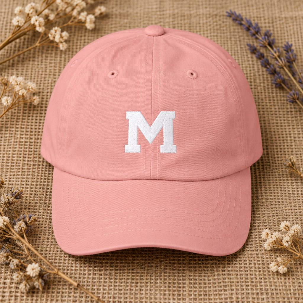 Monogram M Dad Cap — Classic Embroidered Initial Baseball Hat