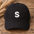 Distressed Letter S Dad Cap | Embroidered Initial Baseball Hat