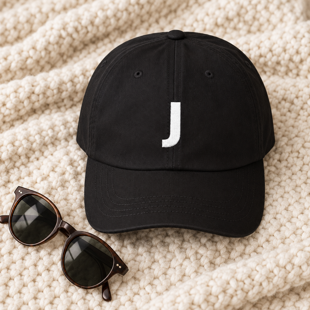 Minimalist Letter J Embroidered Cap