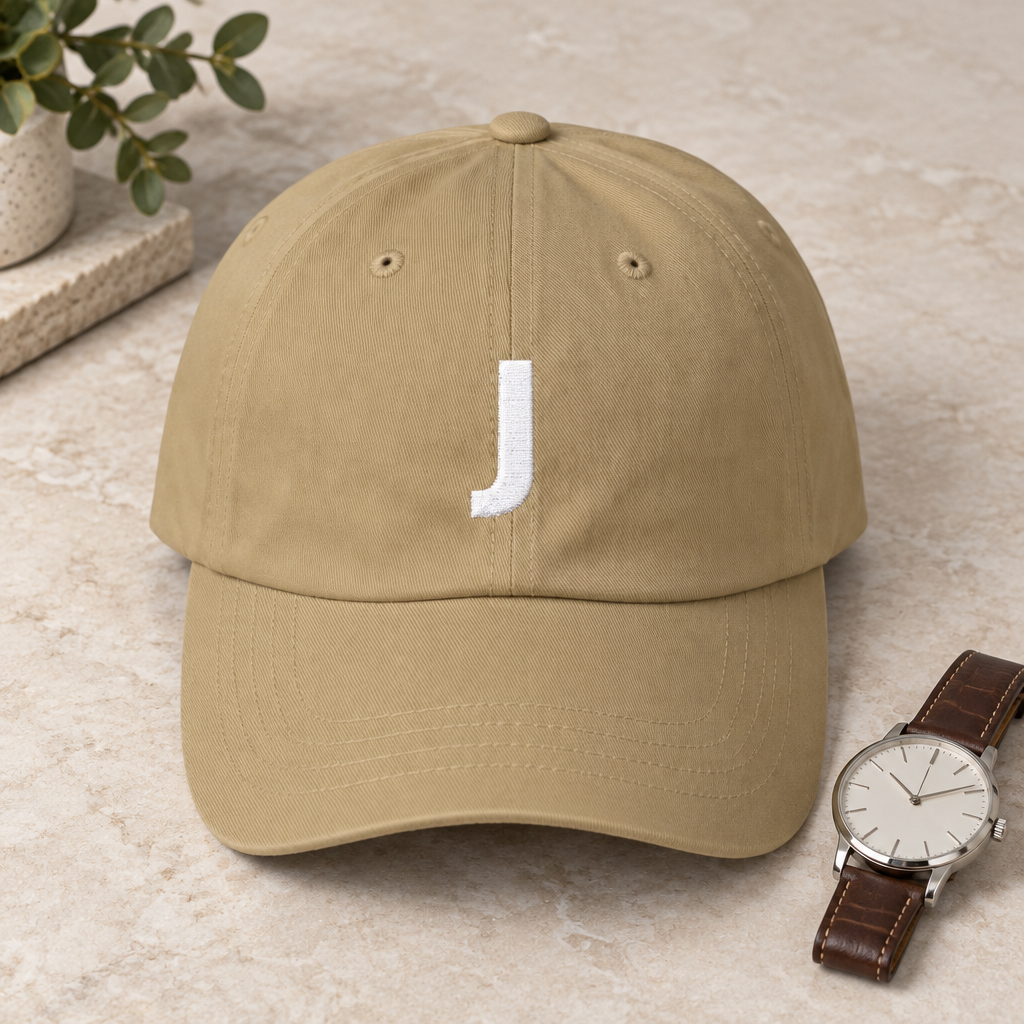 Minimalist Letter J Embroidered Cap