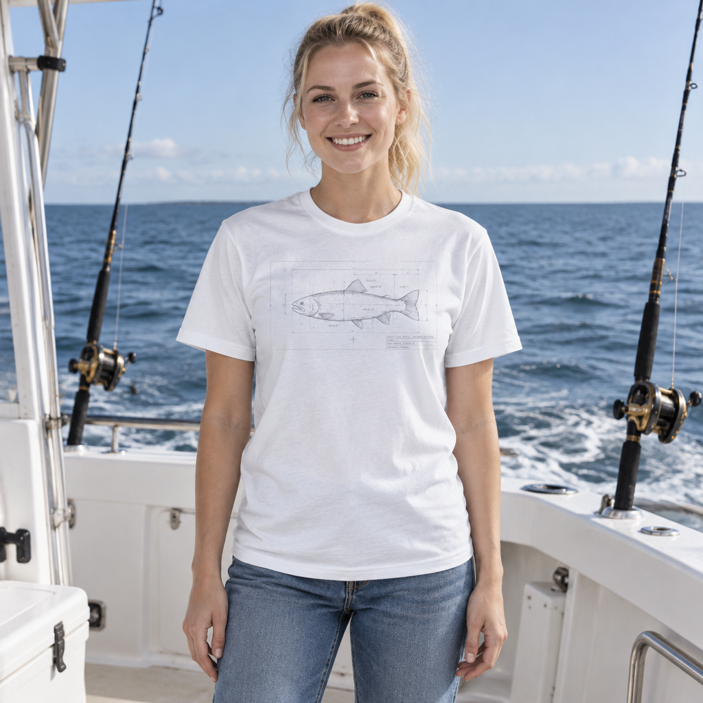 Minimalist Fish Illustration T-Shirt