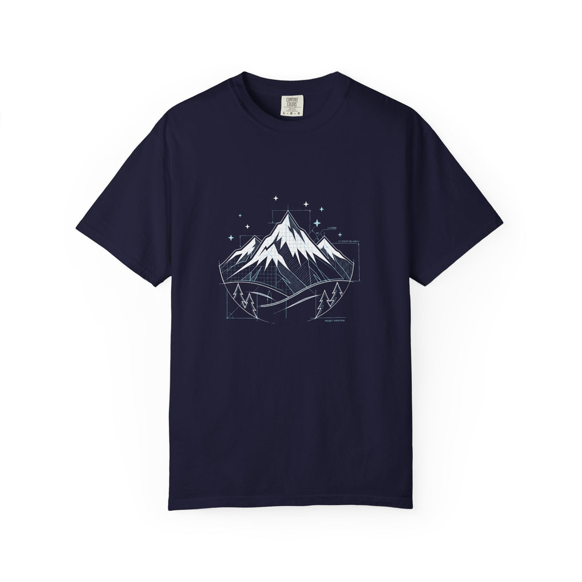 Minimal Mountain Illustration T-shirt | Snowy Peak Graphic