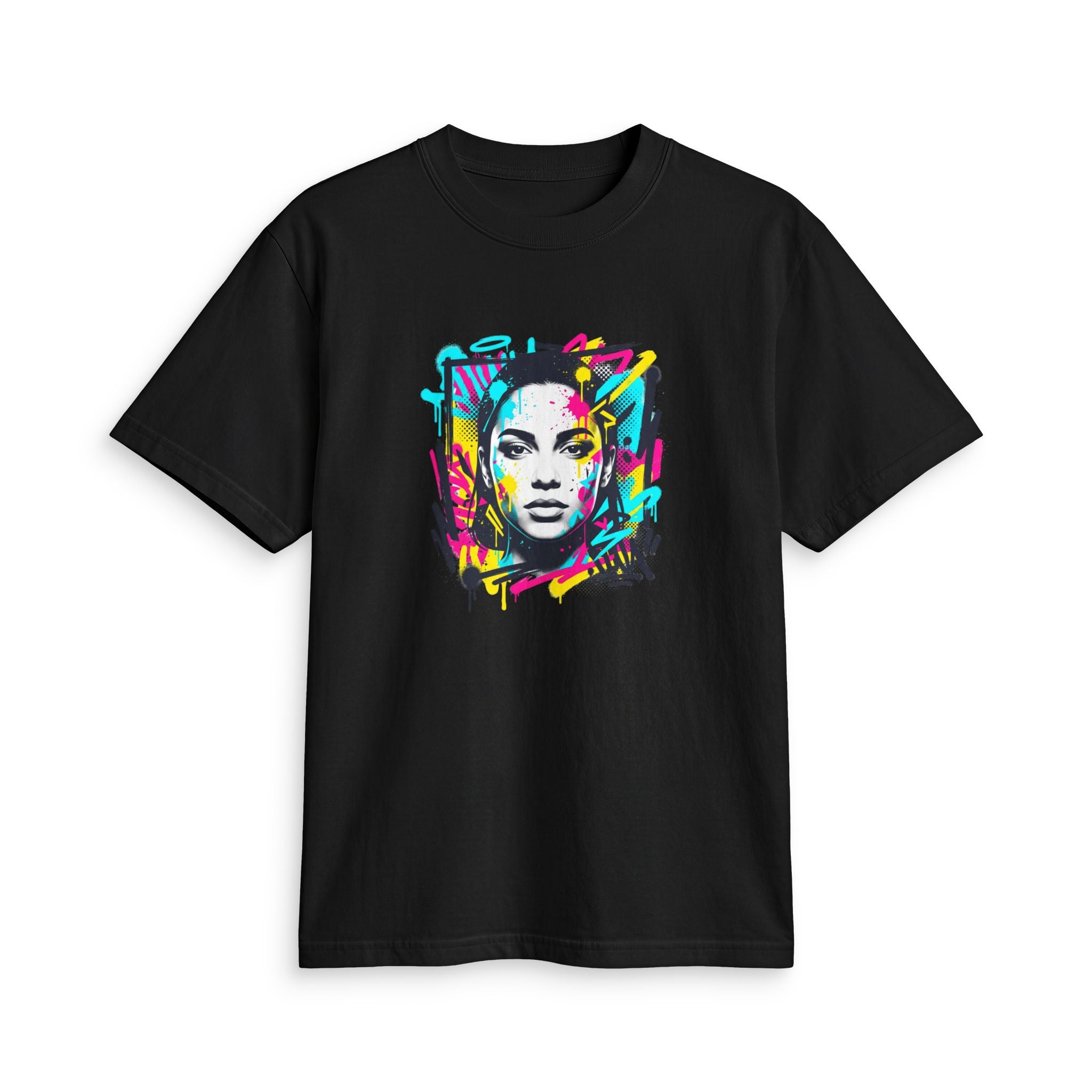 Colorful Pop Art Face Unisex T-Shirt | Abstract Graffiti Portrait Tee