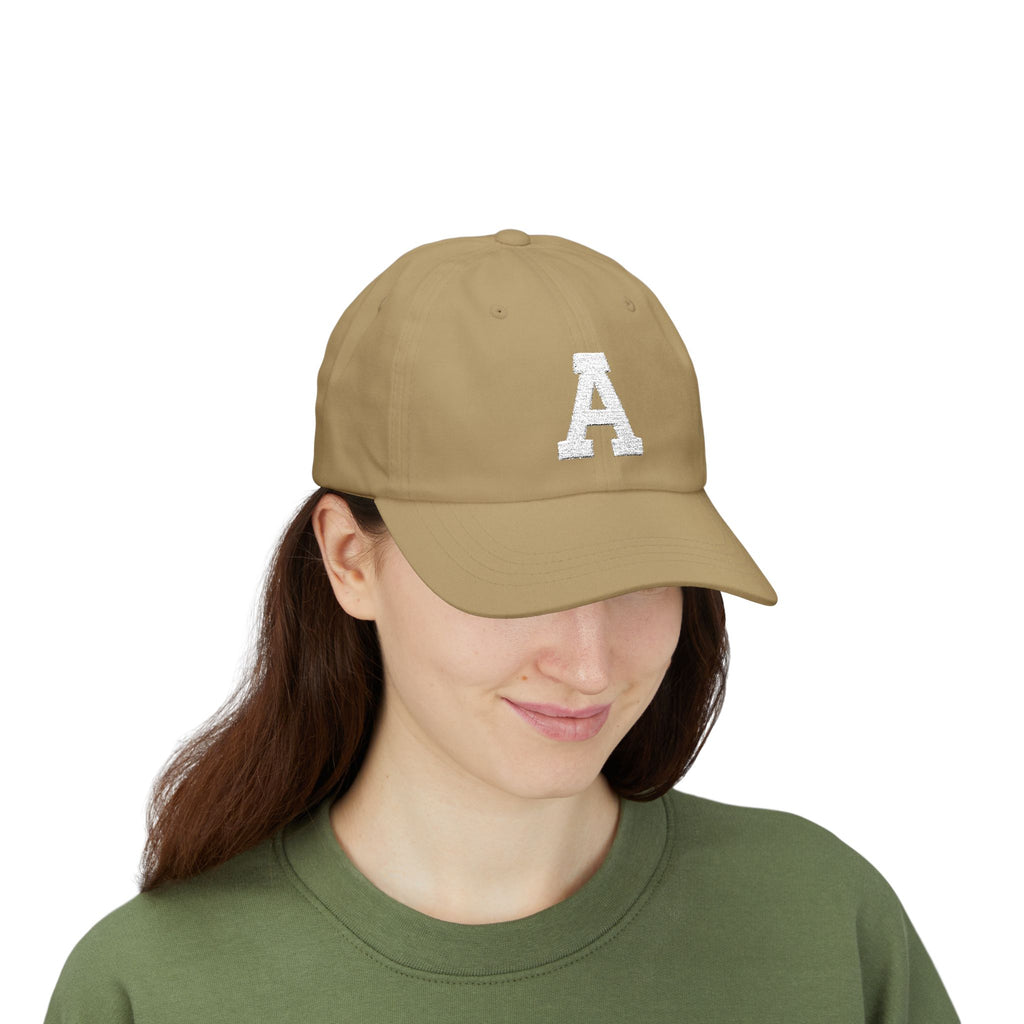 Distressed Letter A Classic Dad Cap | Monogram Baseball Hat, Embroidered Initial