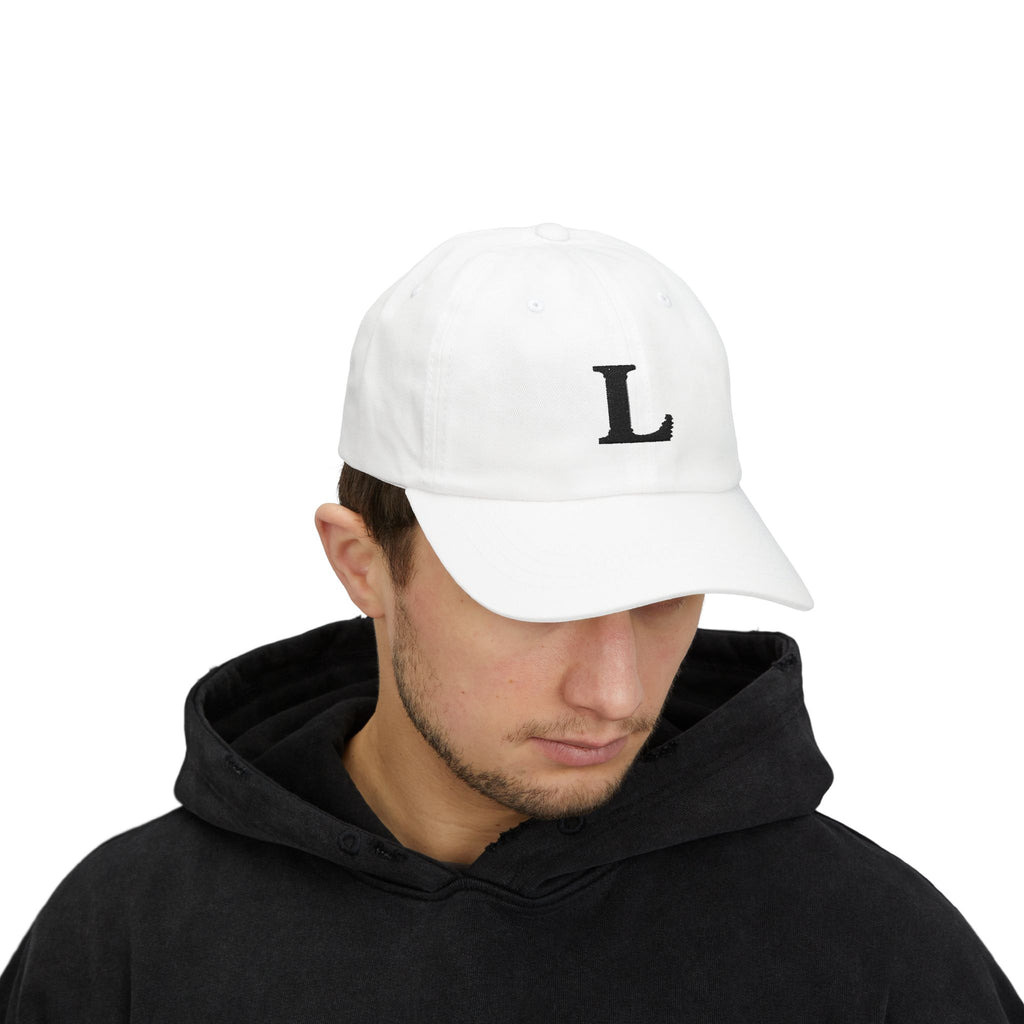 Black Letter L Embroidered Cap