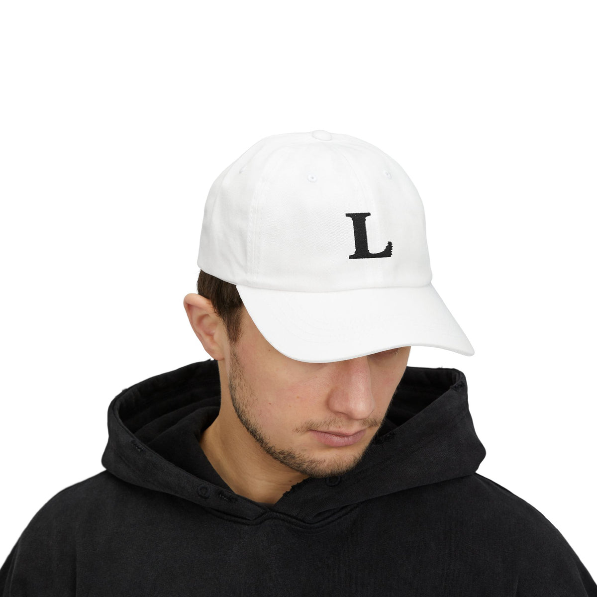 Black Letter L Embroidered Cap