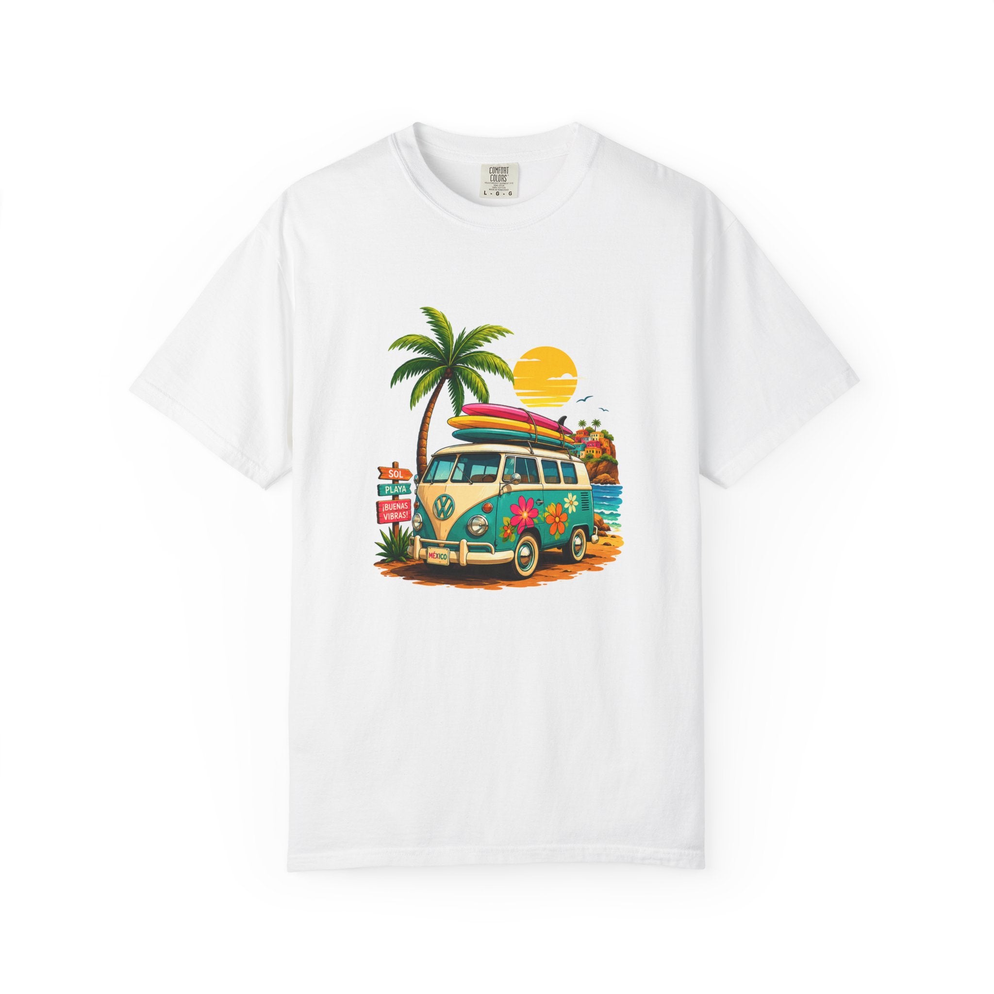 Vintage Surf Van T-Shirt — Tropical Beach Camper Graphic Tee