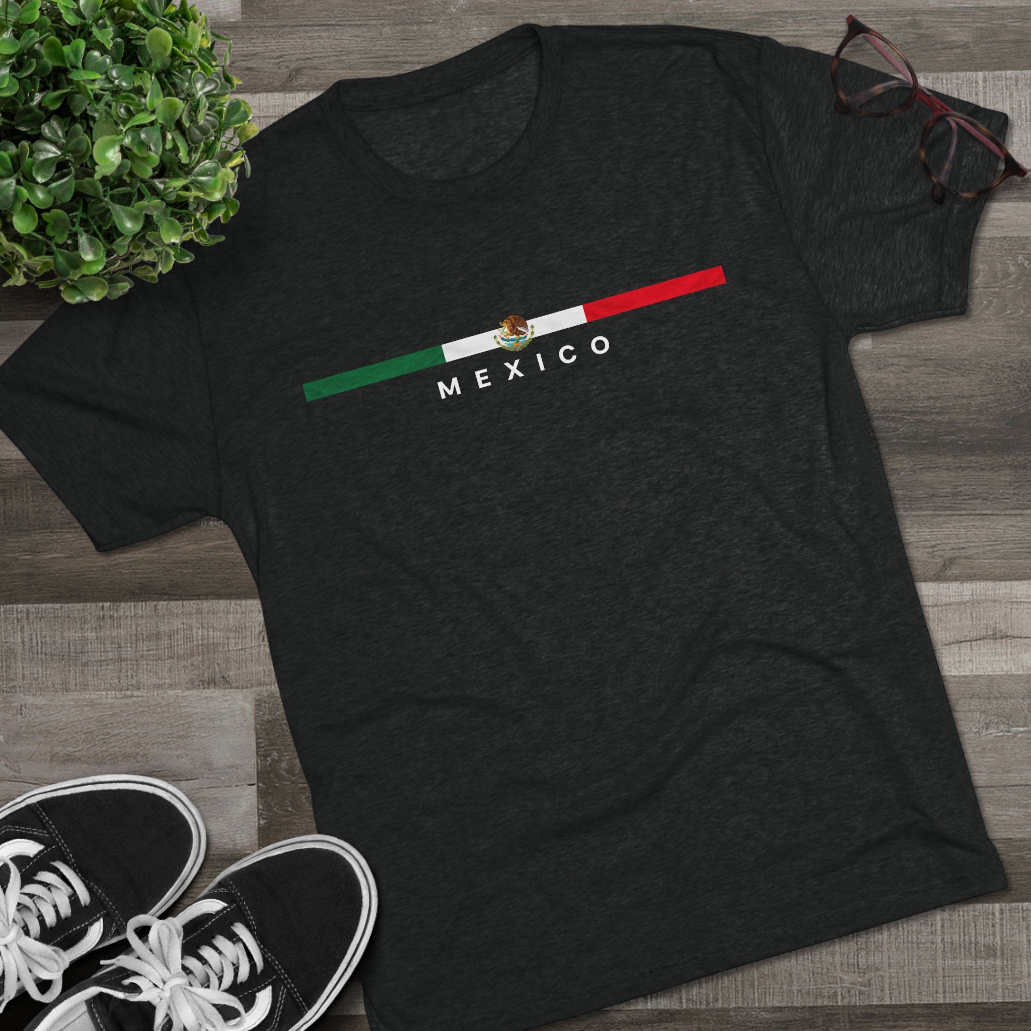 Mexico Flag Stripe T-Shirt – Minimal Mexican Pride Tee