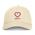 Amour Heart Embroidered Cap — Washed Coastal Baseball Hat