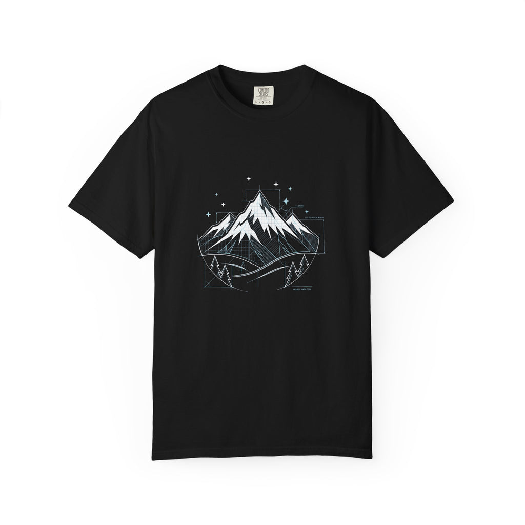 Minimal Mountain Illustration T-shirt | Snowy Peak Graphic