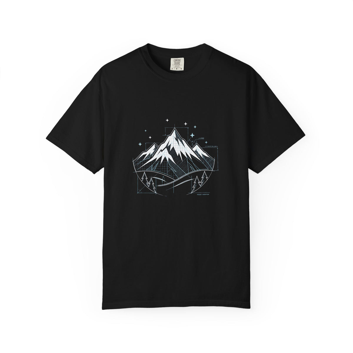 Minimal Mountain Illustration T-shirt | Snowy Peak Graphic