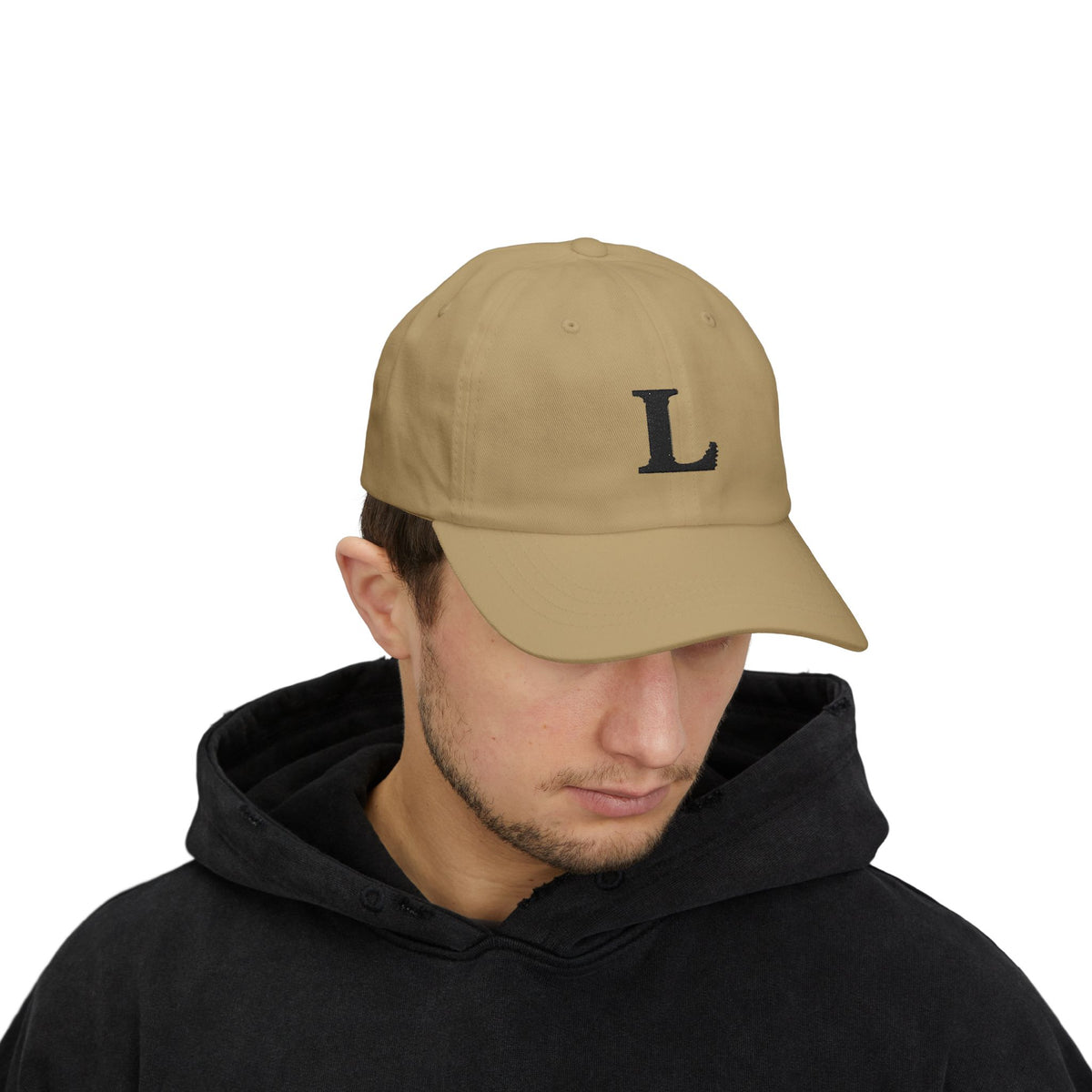 Black Letter L Embroidered Cap