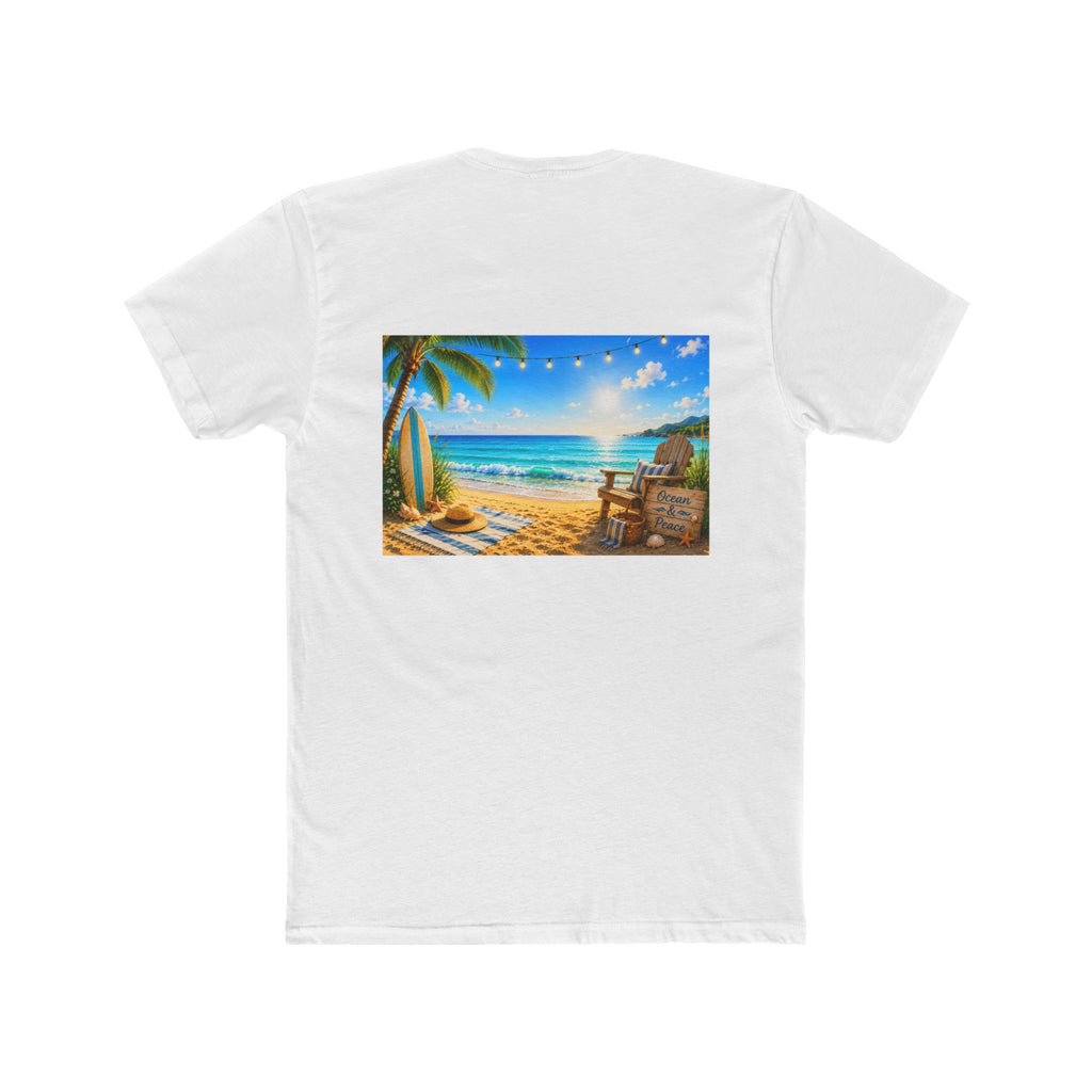 Tropical Beach Scene Tee | Palm Trees, Ocean, Sunset