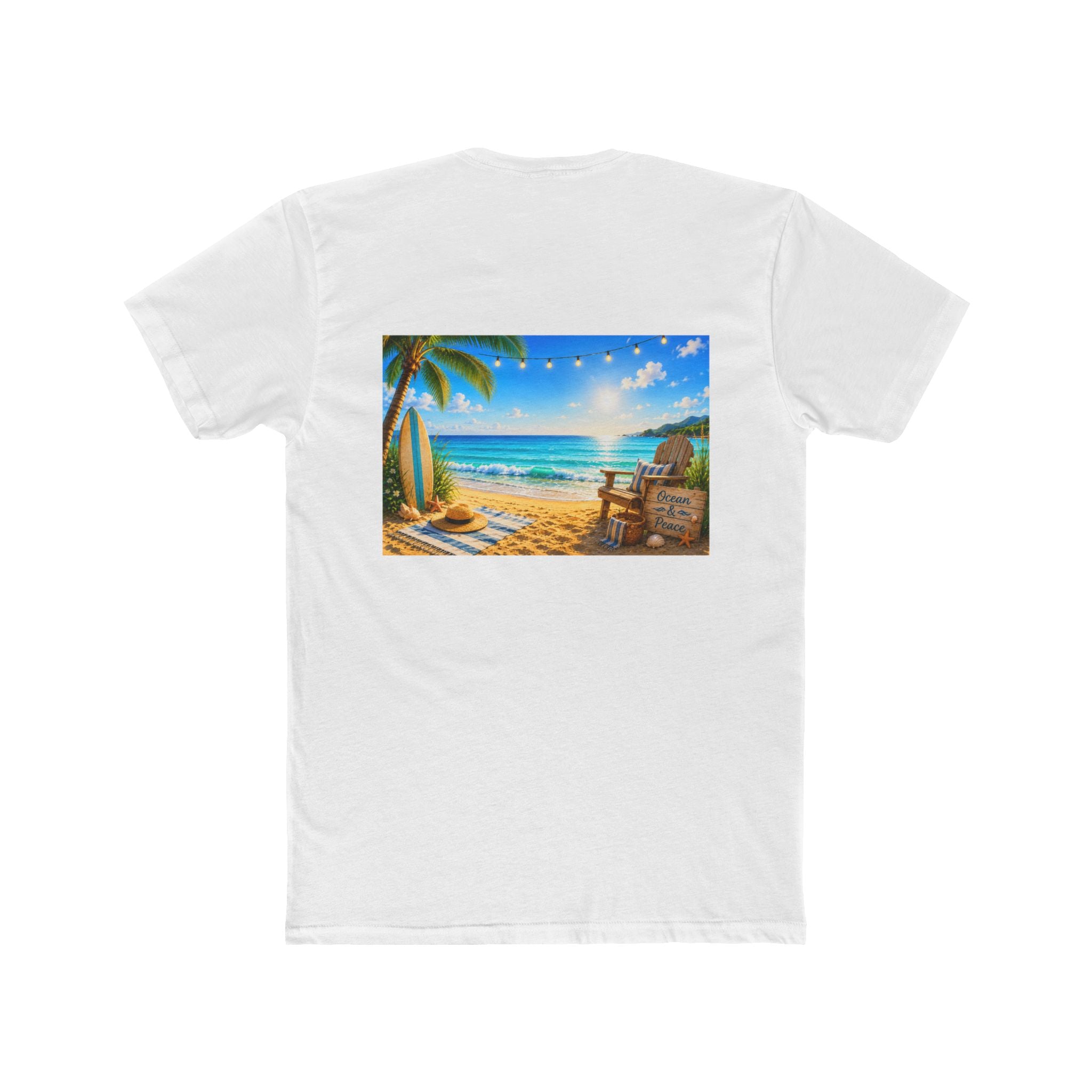 Tropical Beach Scene Tee | Palm Trees, Ocean, Sunset