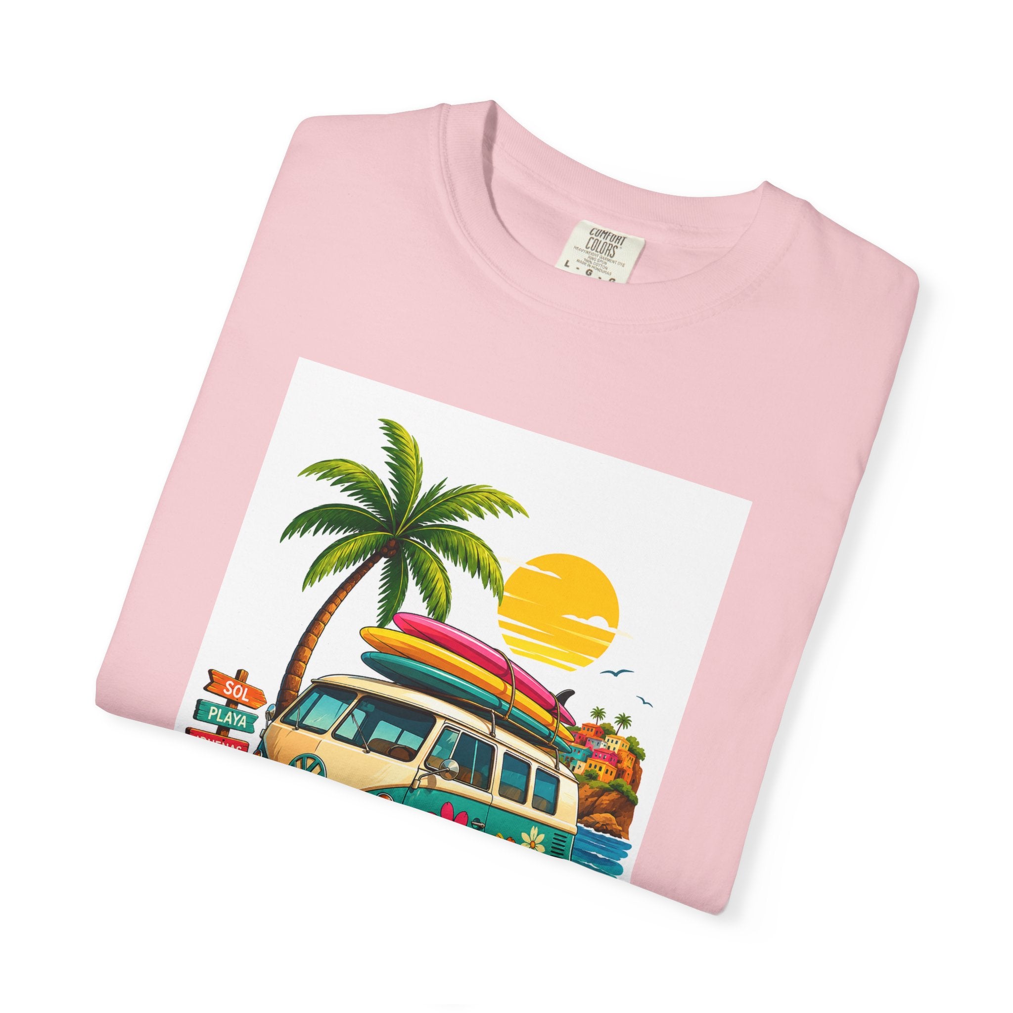 Vintage Surf Van T-Shirt — Tropical Beach Camper Graphic Tee