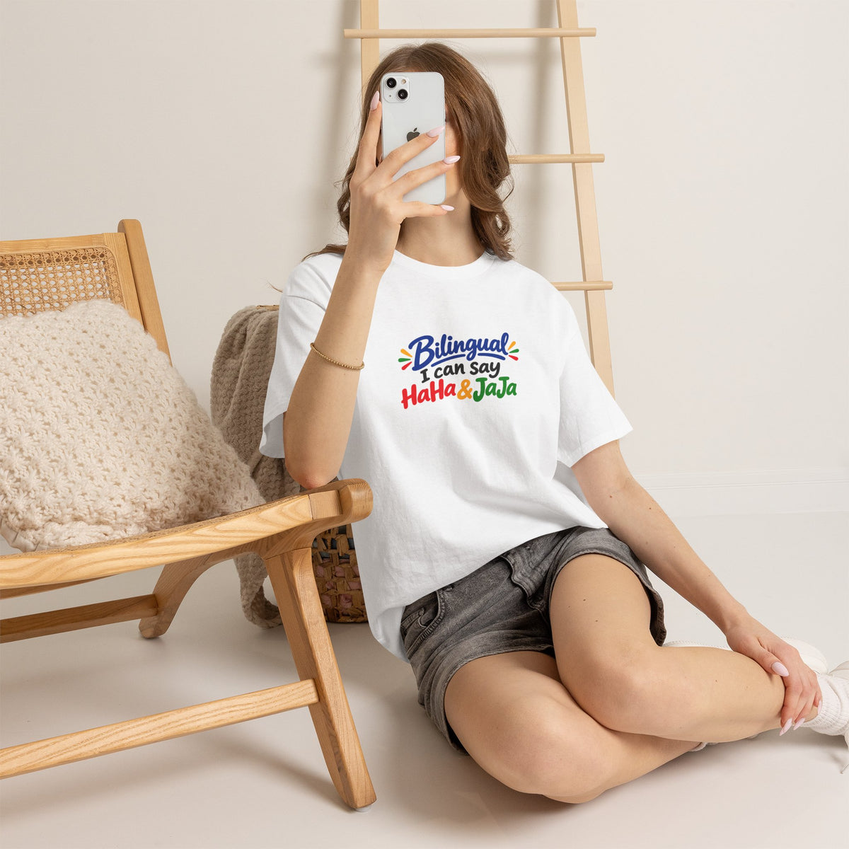 Bilingual I Can Say Haha & Jaja T-Shirt | Funny Language Humor Tee